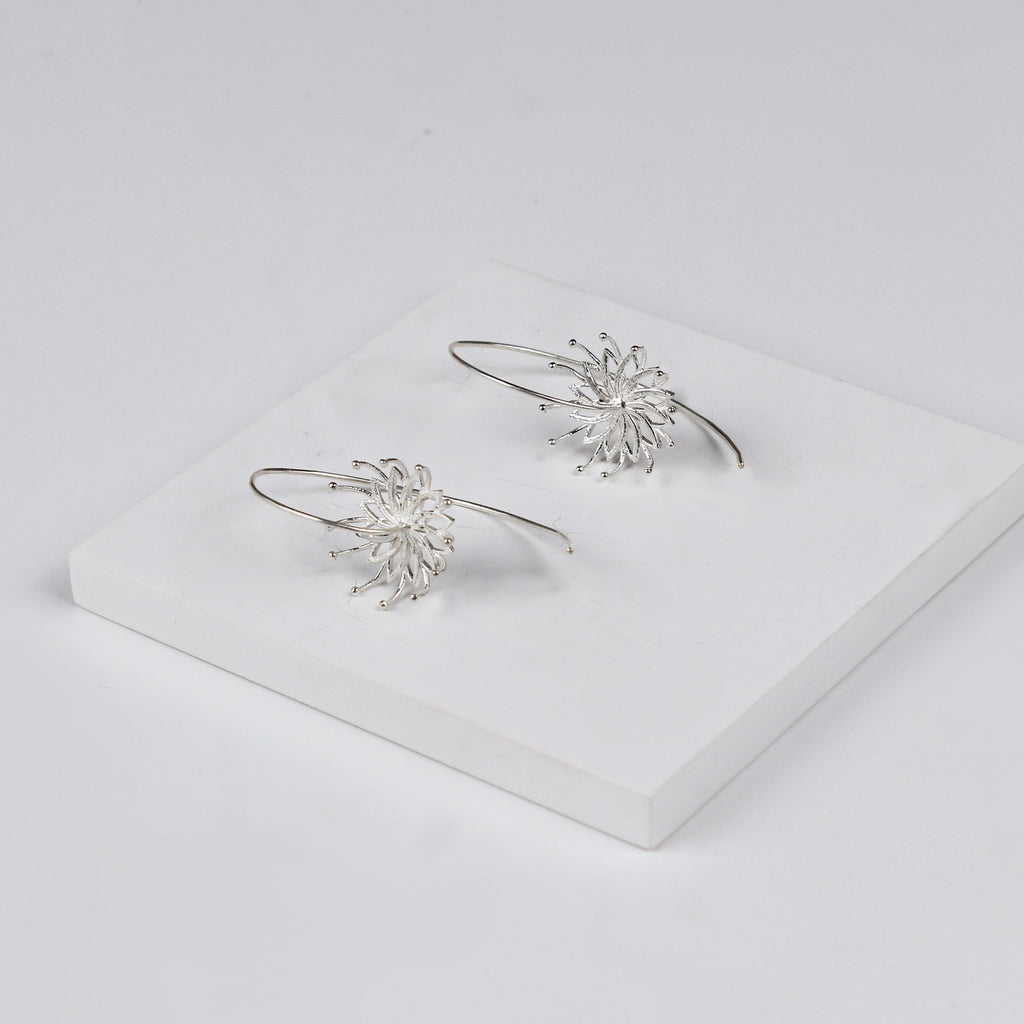 Elegant Bramhakamal Flower Earrings for a Nature-Inspired Look