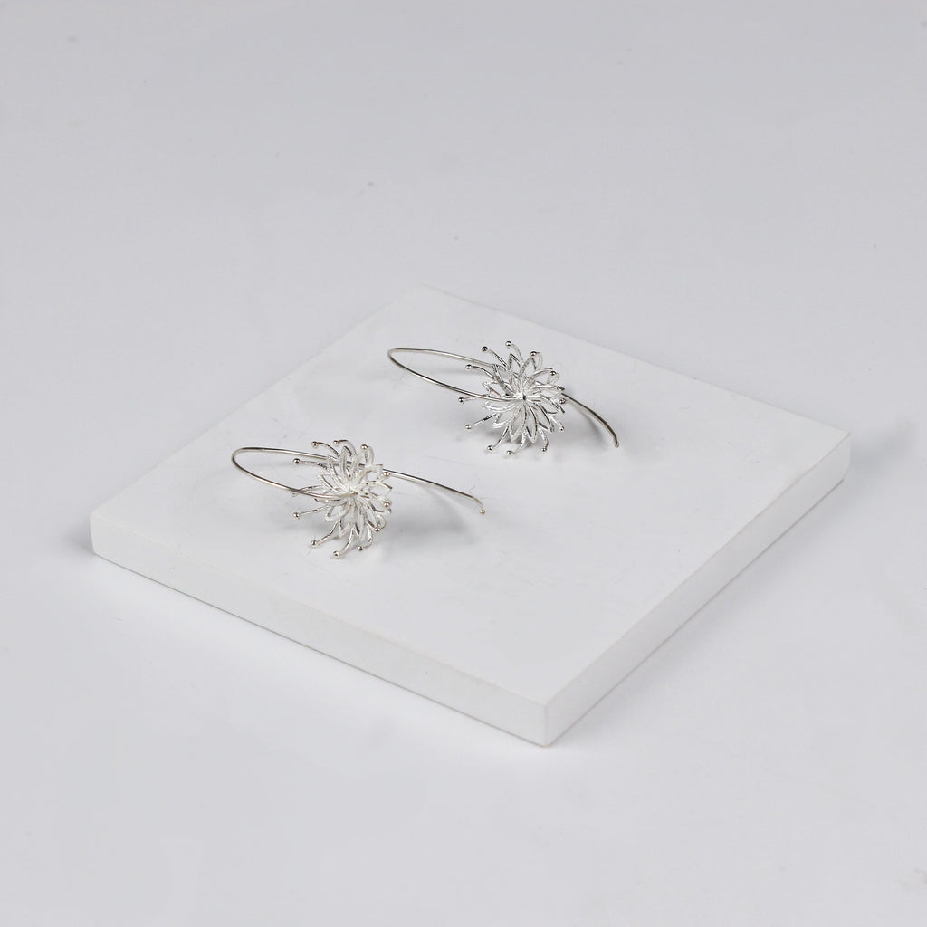 Elegant Bramhakamal Flower Earrings for a Nature-Inspired Look