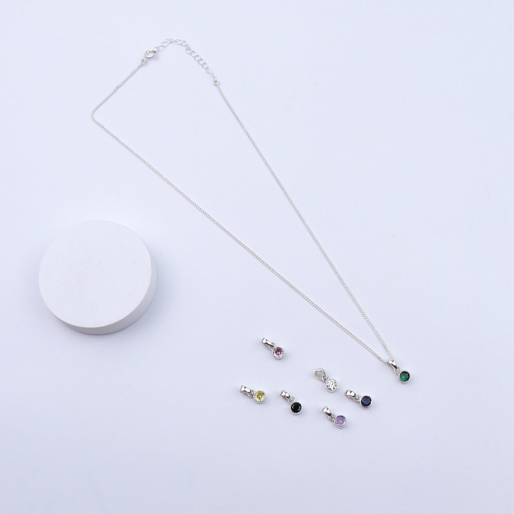 Set de pendentifs arc-en-ciel en zircon cubique et argent sterling 92,5 ̧